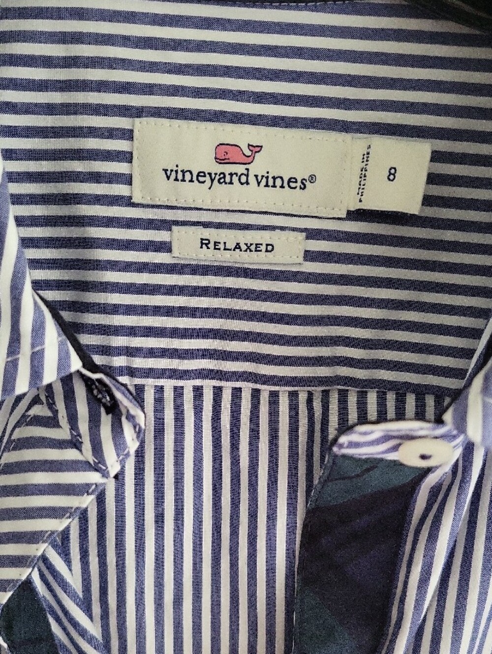 Vineyard Vines Womens Blue & White Stripe Button-Down Shirt Relaxed Fit, Size 8 - Picture 2 of 5